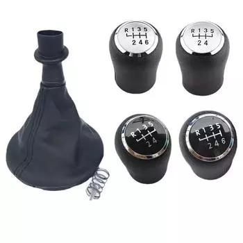 Для VW Transporter Multivan Caravelle T5 2003, 2004, 2005, 2006, 2007, 2008, 2009, 2010, автомобильный 6-скоростной рычаг переключения передач, кожаный ботинок