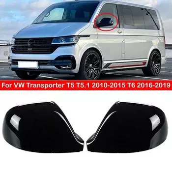 Для VW Transporter T5 T5.1 2010-2015 T6 2016-Запасная крышка бокового зеркала заднего вида автомобиля, крышка крыла, отделка корпуса внешней двери Gloss Black
