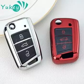 Для VW Volkswagen Golf 7 MK7 Tiguan MK2 для SEAT Ateca Leon FR 2 Ibiza для Skoda Octavia A7 ТПУ чехол для ключей автомобиля чехол-брелок красный