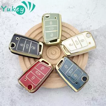 Для VW Volkswagen Golf 7 MK7 Tiguan MK2 Для SEAT Ateca Leon FR 2 Ibiza Для Skoda Octavia A7 TPU чехол для дистанционного ключа автомобиля чёрный