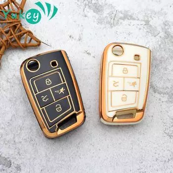 Для VW Volkswagen Golf 7 MK7 Tiguan MK2 для Seat Ateca Leon FR Ibiza для Skoda Octavia Kodiaq чехол для автомобильного ключа из ТПУ чёрный