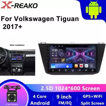 Для VW Volkswagen Tiguan 2 2016 2017 2018 - 2020 Android Auto GPS навигация 9 дюймов беспроводные аксессуары Carplay без 2din WIFI 4 core 1GB+32GB carplay