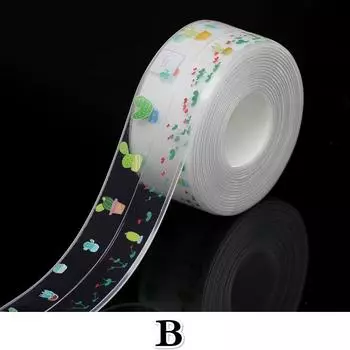 Для ванной комнаты, кухонные аксессуары, душевая кабина, уплотнительная лента, самоклеящаяся водонепроницаемая наклейка на стену, лента для края раковины B