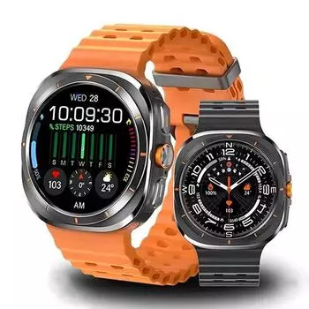 Для Watch 7 Ultra Smart Watch Мужские Женские GPS Трек Смарт-часы AI Dial HD AMOLED Голосовой вызов NFC Спортивные Водонепроницаемые Часы чёрный