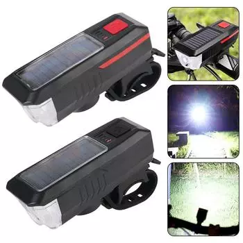 Для велосипеда мотоцикла светодиодная лента велосипедные фары портативный солнечный велосипедный фонарь высокая яркость ночной свет передний прожектор Red