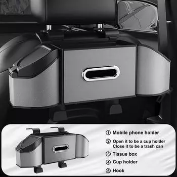 Для всех подходит сумка для хранения позади сиденья автомобиля органайзер на заднее сиденье водонепроницаемая сумка для хранения многоцелевые многокарманные автомобильные аксессуары чёрный