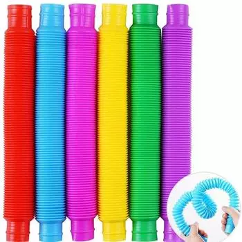 Для взрослых детей Пластиковые сильфоны Поп-трубки Антистрессовая сенсорная игрушка Сжимаемая игрушка Детский аутизм Непоседа Игрушки для снятия стресса Аксессуар 1.9cm—(14cm to 48cm) фиолетовый