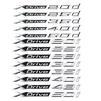 Для X5 X6 X3 X4 X1 Автомобиль Задний Багажник Эмблема Буква Смещение Боковой Значок Наклейка на Крыло Xdrive 20d чёрный