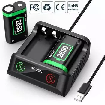 Для XBOX ONE Dual Charger Dock Station Controller Charger Аккумуляторная батарея 9.2*7.3*3cm чёрный