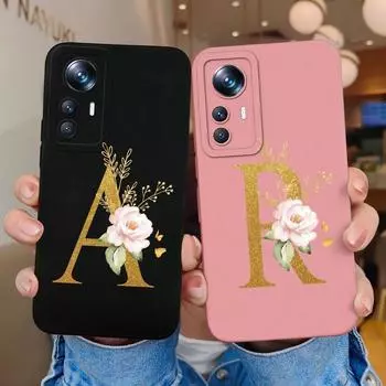 Для Xiaomi 11T 12T 11X Pro 12 Lite 12S Pro Ultra 13 Lite чехол матовый противоударный жидкий мягкий силиконовый цветок буквы для Xiaomi чехол-бампер Xiaomi Mi 11T
