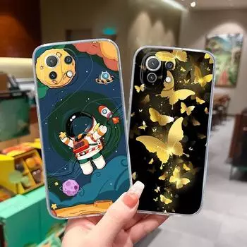Для Xiaomi 12 Lite 12S Ultra 11 Lite 5G NE M4 Pro 5X 6X задняя крышка прозрачный матовый мягкий силиконовый противоударный чехол астронавта для Xiaomi бампер Xiaomi 12