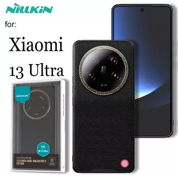 Для Xiaomi 13 Ultra Чехол Nillkin Текстурированное нейлоновое волокно Прочный мягкий нескользящий противоударный чехол для Xiaomi Mi13 Mi 13 Ultra MI 13 Ultra чёрный