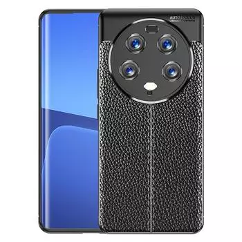 Для Xiaomi 13 Ultra Противоцарапный чехол для телефона из ТПУ с текстурой личи, Противоударная крышка для смартфона Black