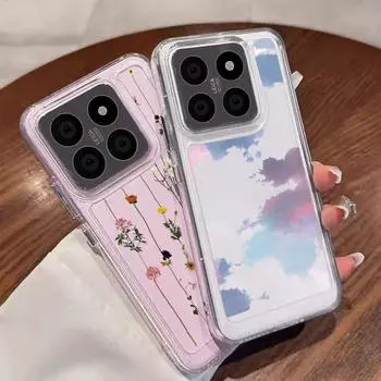 Для Xiaomi 13T 11 Lite Poco X6 X5 Pro Redmi Note 13 12 Pro 11 10 чехол Роскошный прозрачный противоударный мягкий силиконовый чехол для телефона с цветочным принтом планеты Xiaomi 13T/13T Pro