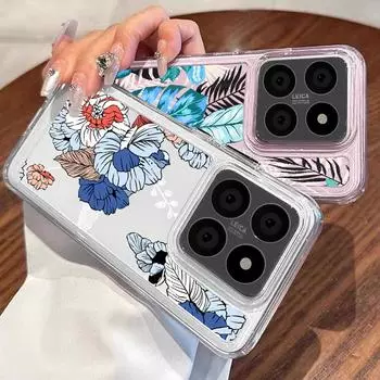 Для Xiaomi 13T 11T Pro Poco X6 X5 Pro Redmi Note 13 12 11 10 Pro Max чехол для телефона с ярким цветочным узором противоударный мягкий силиконовый прозрачный чехол Redmi Note 13 4G