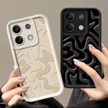 Для Xiaomi 13t 11t Pro Poco X6 X5 F6 M6 Redmi Note 12 11 10 13 Pro 5g полосатый противоударный силиконовый мягкий защитный чехол для линз Redmi Note 13 4G чёрный