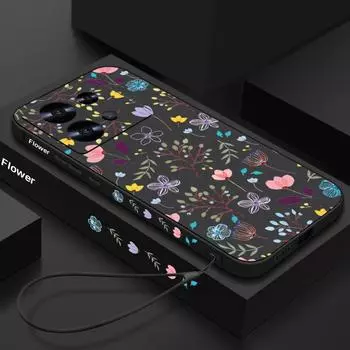Для Xiaomi 13t 12t 11t 10t Poco X6 X5 Pro Redmi Note 13 12 11 10 9 Pro ударопрочный TPU мягкий красочный цветочный узор ремешок тонкий защитный чехол для объектива Redmi Note 13 4G фиолетовый