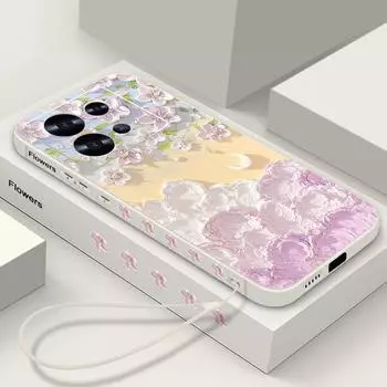 Для Xiaomi 13t 12t 11t 10t Poco F6 X6 X5 Pro Redmi Note 13 12 11 10 9 Pro противоударный тонкий защитный чехол для объектива с мягким рельефным принтом и цветочным принтом Redmi Note 13 4G бежевый