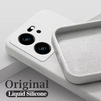 Для Xiaomi 13T 13 T Pro Чехол Квадратный жидкий силиконовый чехол для телефона Xiaomi Mi 13T 13 T Mi13 Mi13T Xiaomi14T Pro Мягкая задняя крышка For Xiaomi 13T чёрный