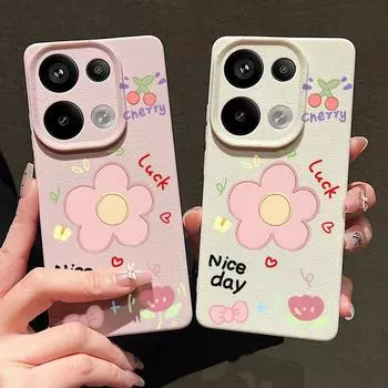 Для Xiaomi 13t Poco X6 M6 Pro Redmi Note 14 13 12 11 10 Pro противоударный розовый цветочный узор силиконовый мягкий кожаный текстурный однотонный тонкий чехол Redmi Note 14 Pro чёрный