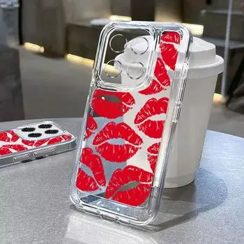 Для Xiaomi 13T Pro 11 Lite Poco X6 M6 X5 Pro Redmi Note K70E 13 12 11 10 Pro Max чехол для телефона с цветным рисунком губ прозрачный противоударный мягкий силиконовый чехол Redmi Note 13 Pro+ 5G жёлтый