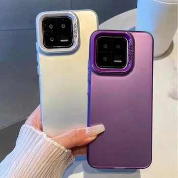 Для Xiaomi 13T Pro чехол матовый лазерный цветной чехол для Xiaomi 14 13 Pro 12T 13T 11Lite Poco X6 F5 F4 F3/Samsung S24 Ultra S23 S22 S21 Plus, чехол-бампер For Xiaomi 14 чёрный