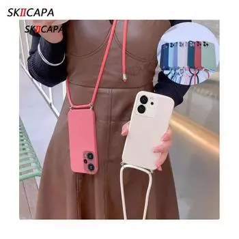 Для Xiaomi 13T Pro мягкий ремешок через плечо, ожерелье, ремешок, шнур-цепочка, чехол из ТПУ для Xiaomi 11T 12T 13T Pro 13 LITE, защитный силиконовый чехол для камеры For xiaomi 13T Pro чёрный