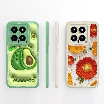 Для Xiaomi 14 14T 15 Poco M6 Pro 4G 5G чехлы для телефонов бампер популярный авокадо супер ударопрочный жидкий силикон премиум защита для Xiaomi парный чехол Xiaomi 14