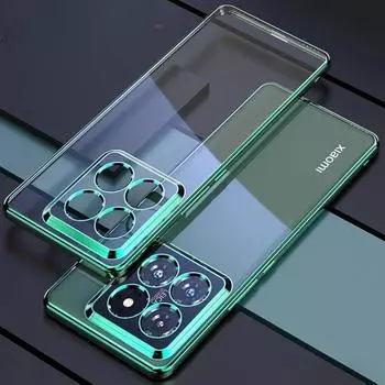 Для Xiaomi 14 Pro гальванический чехол для телефона Xiaomi Mi14 Mi14Pro объектив «все включено» силиконовый мягкий чехол задняя крышка Mi 14 чёрный