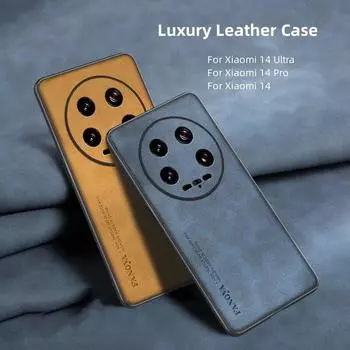Для Xiaomi 14 Ultra чехол из овчины, искусственная кожа, матовый чехол для Xiaomi MI 14 Pro 13 Ultra 13 Lite, противоударные чехлы-бамперы For Xiaomi 14 Pro серый