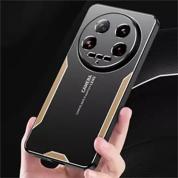 Для Xiaomi 14 Ultra чехол металлический алюминиевый чехол защитный объектив Frost чехол для Xiaomi mi 14 Ultra предотвращает появление отпечатков пальцев металл + ТПУ For Xiaomi 14 Ultra синий