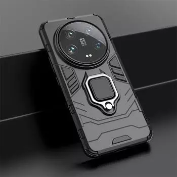 Для Xiaomi 14 Xiaomi14 Ultra чехол противоударный жесткий чехол-подставка с кольцом для телефона задняя крышка For Xiaomi 14 красный