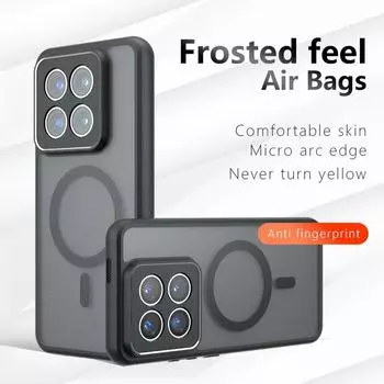 Для Xiaomi 14T Pro 14 T Mi14Pro чехол для Magsafe ударопрочный акриловый чехол для телефона для Xiaomi 14Tpro Agnetic жесткий PC+TPU бампер матовый чехол Shell For Xiaomi 14T чёрный