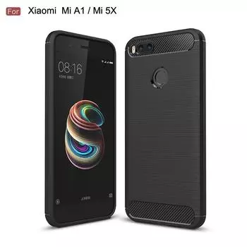 Для Xiaomi A1 Mi A1 Mi 5X силиконовый чехол матовый мягкий чехол для Xaomi mia1 Mi5x противоударные чехлы из углеродного волокна Coque Fundas Mi A1 чёрный