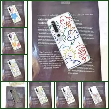 Для Xiaomi Mi 10 Lite Pro Youth Play задняя крышка, силиконовый прозрачный чехол с цветком и граффити для телефона Xiaomi Mi Note 10 Lite Pro Mi Note 10 Lite