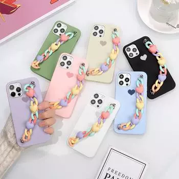 Для Xiaomi Mi 11 11T 10S A3 Lite Poco M3 F3 X3 NFC 10T 9T Pro Redmi Note 9 9a 9C 8 10 5 7 8T 9S Love Ремешок-цепочка Мягкий чехол из ТПУ Redmi 9a