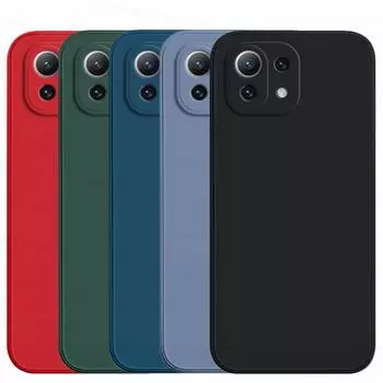 Для Xiaomi Mi 11 Lite чехол Xiaomi 13 12 11 Lite Mi 11i 11 12 13 14 Pro противоударный жидкий силиконовый защитный чехол для задней панели телефона Mi 11 Lite чёрный