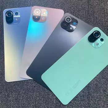 Для Xiaomi Mi 11 Lite задняя стеклянная панель корпус задней двери с объективом камеры для Xiaomi Mi11 Lite 4G 5G No Lens Black