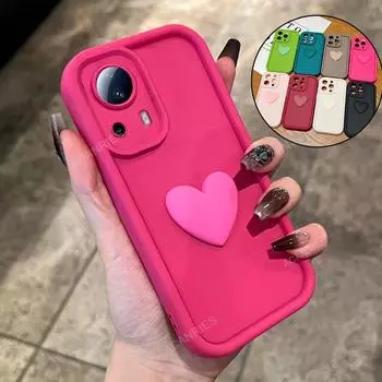 Для Xiaomi Mi 13 Lite 5g Girl Cute 3D Love Heart Matte Case Mi13 13lite Мягкая силиконовая противоударная задняя крышка на Xiaomi13 Mi13lite For Mi 13 белый