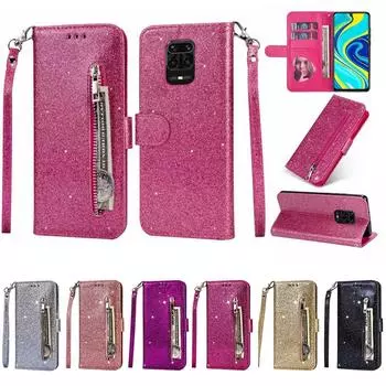 Для Xiaomi Mi 13T 11 12 Lite Poco X5 Redmi Note 12 11T Pro 5G 9 Pro 9C кожаный чехол-кошелек с застежкой-молнией, откидная крышка-подставка, сумка для мобильного телефона Redmi Note 9 чёрный