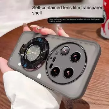 Для Xiaomi Mi 14 Ultra Mi 14 Pro Чехол Мягкий Прозрачный Силиконовый Мягкое Кольцо Магнитная Линза Камера Защитная Задняя Крышка для Xiaomi 13T 12T 11T Pro For Mi 14 Ultra чёрный