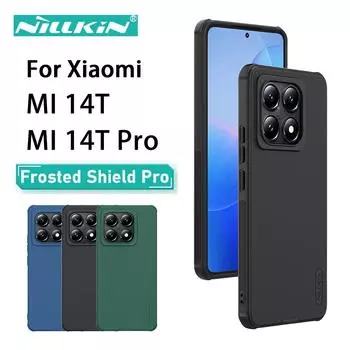 Для Xiaomi MI 14T Pro 5G чехол для телефона Nillkin Super Frosted Shield Pro Hard PC+TPU Shell противоударный задний чехол MI 14T 5G чёрный