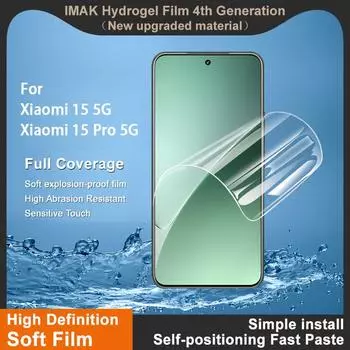 Для Xiaomi MI 15 Pro 5G Glass IMAK Hydrogel Film 4-го поколения Full Cover Screen Protector MI 15 5G