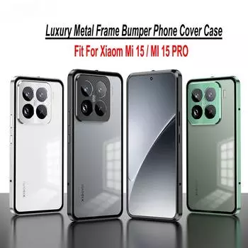 Для Xiaomi Mi 15 Pro Mi15 5G чехол роскошный алюминиевый сплав бампер рамка магнит металлическая задняя крышка для Xiaomi Mi14 Ultra чехлы для телефонов For Xiaomi Mi 15 Pro чёрный