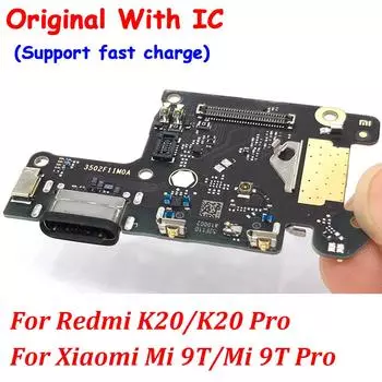 Для Xiaomi Mi 9T Mi 9T Pro оригинальный разъем USB-порта для зарядки, детали платы, гибкий кабель с микрофоном, замена микрофона