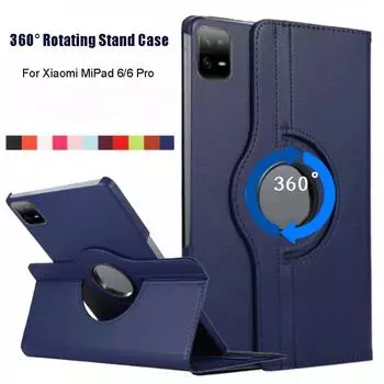 Для Xiaomi Mipad 6 11 в 2023 году чехол для планшета Xiaomi Mipad 6 Folio откидная крышка с вращающейся на 360 градусов подставкой Mipad 6 Pro 11 чехлы из искусственной кожи Mipad 6 2023 темно-синий