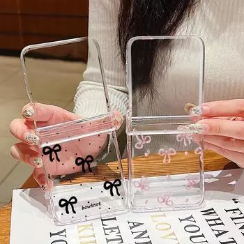 Для Xiaomi Mix Flip противоударный 3шт складной бант вишневый узор прозрачный жесткий пластиковый тонкий чехол для телефона чехол Xiaomi Mix Flip