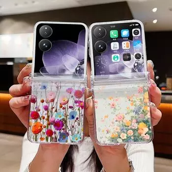Для Xiaomi Mix Flip противоударный красочный цветок розы 3 шт складной прозрачный ПК жесткий тонкий чехол для телефона чехол Xiaomi Mix Flip