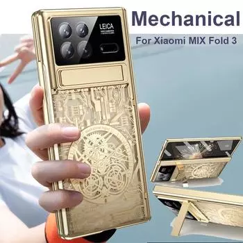 Для Xiaomi MIX Fold 3 чехол шарнир механическое покрытие прозрачный 360 полный экран защитный чехол для MIX Fold 4 3 чехол подставка For MIX Fold 3