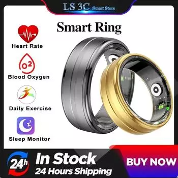 Для Xiaomi Новое смарт-кольцо для мужчин и женщин, пульсометр, кислород в крови, монитор здоровья сна, спортивный фитнес-трекер, смарт-кольцо для Android IOS 8 чёрный